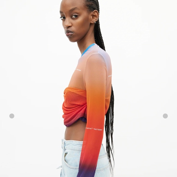 Off-White cropped mesh tee - Picture 4 of 9